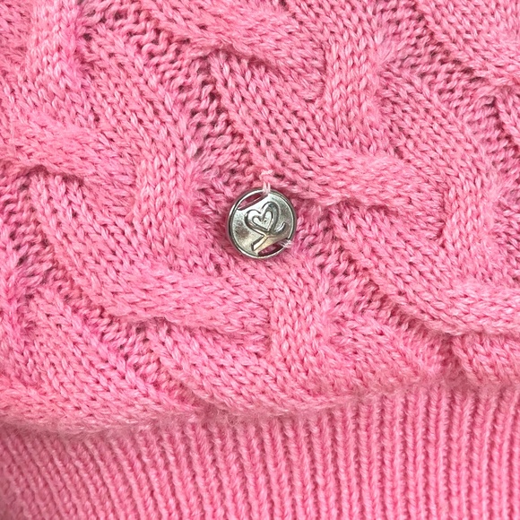 Cable Knit Half-Zip Sweater in Bubblegum Pink - Picture 8 of 11